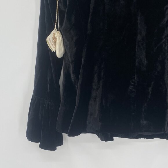 Double D Ranch VTG Size M Western Crushed Velvet Jacket Black RARE Shoulder Pads - Picture 16 of 16